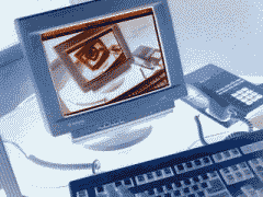 [Negative of my computer recursively capturing itself.]